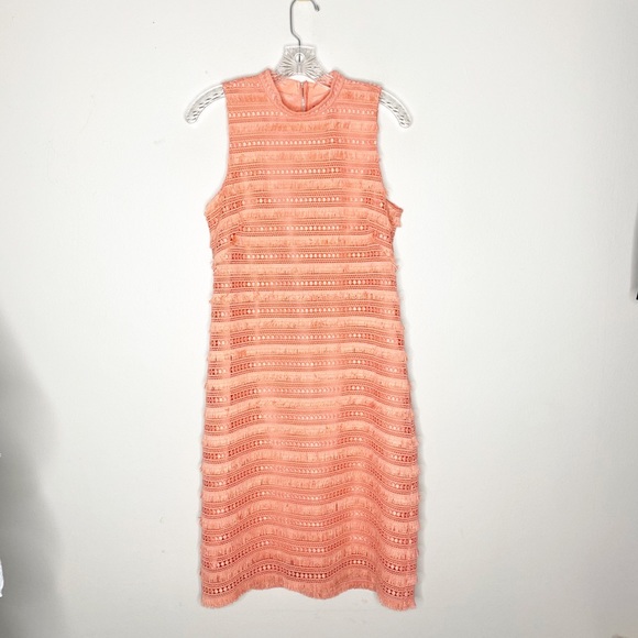 J. Crew Fringe Mock Neck Sleeveless Dress 4 Tall - Picture 2 of 7